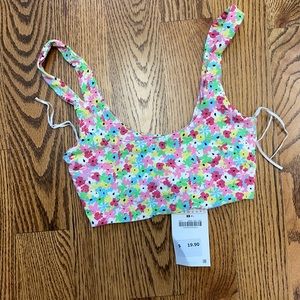Zara flower crop tops NWT